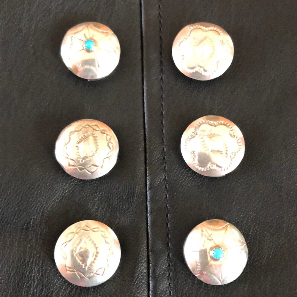 6 sterling turquoise button covers
